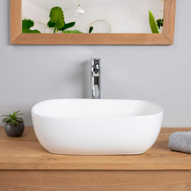 Lavabo rectangular de cerámica Phebie 50cm.