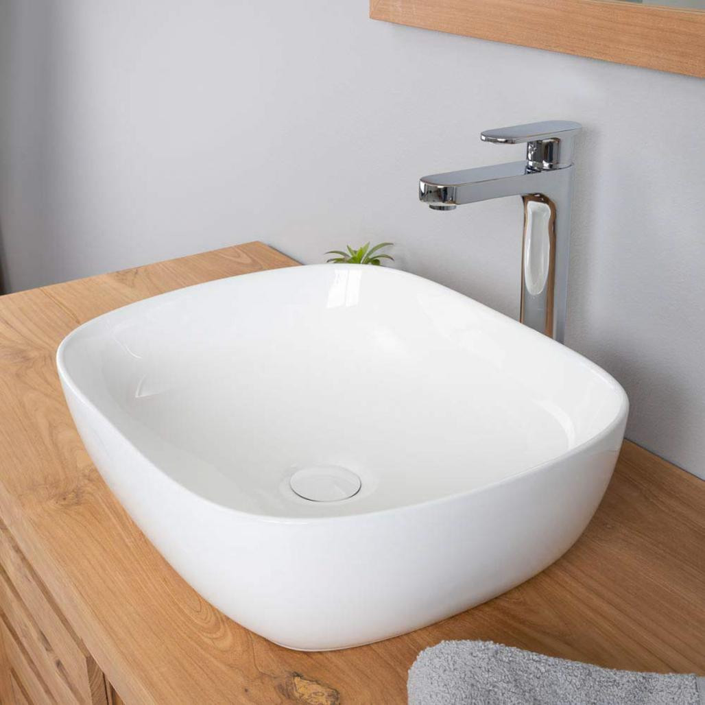 Lavabo rectangular de cerámica Phebie 50cm. Lavabo rectangular de cerámica Phebie 50cm.