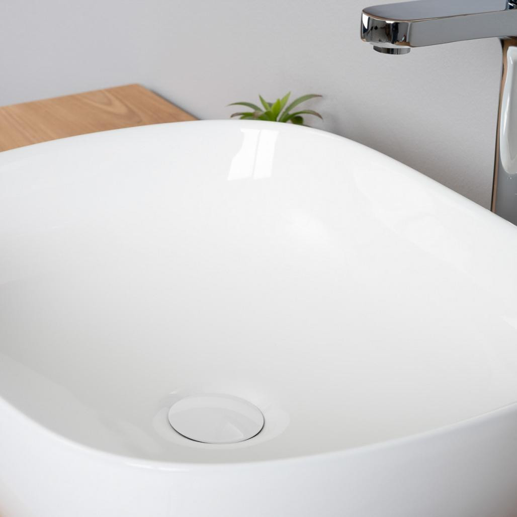 Lavabo rectangular de cerámica Phebie 50cm. Lavabo rectangular de cerámica Phebie 50cm.