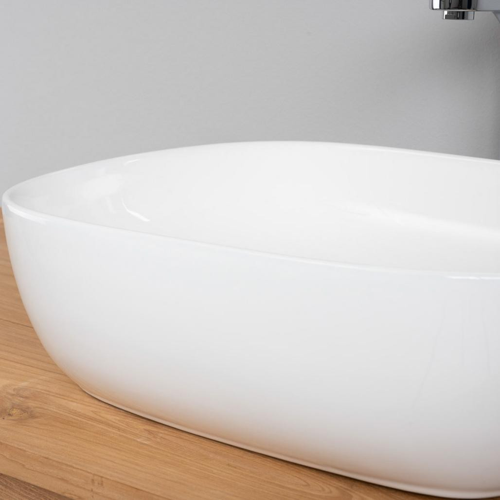 Lavabo rectangular de cerámica Phebie 50cm. Lavabo rectangular de cerámica Phebie 50cm.