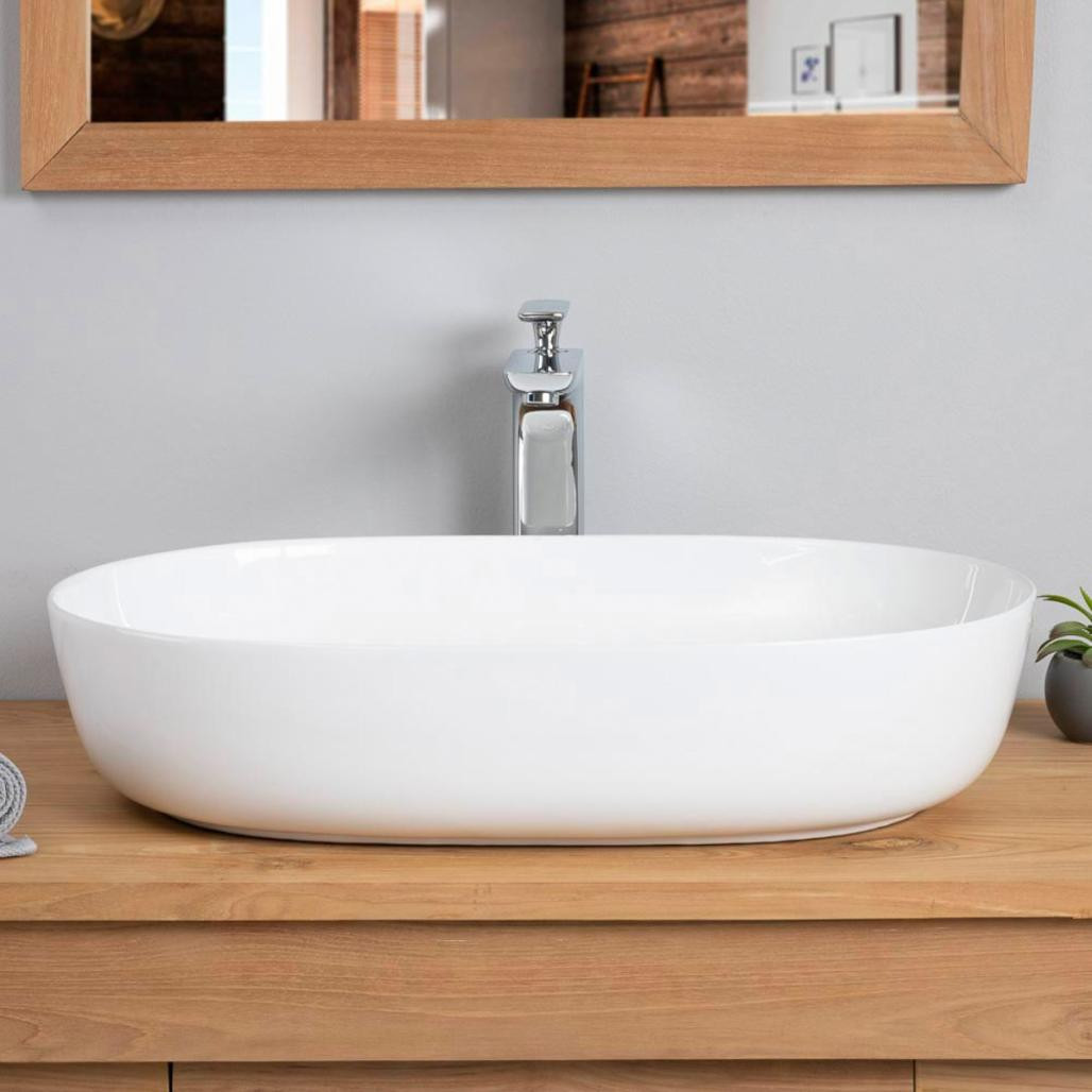 Lavabo de cerámica rectangular Phebie 61cm.