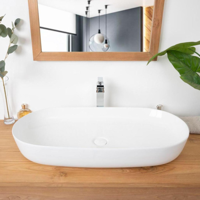 Lavabo grande de cerámica Phebie 82cm.