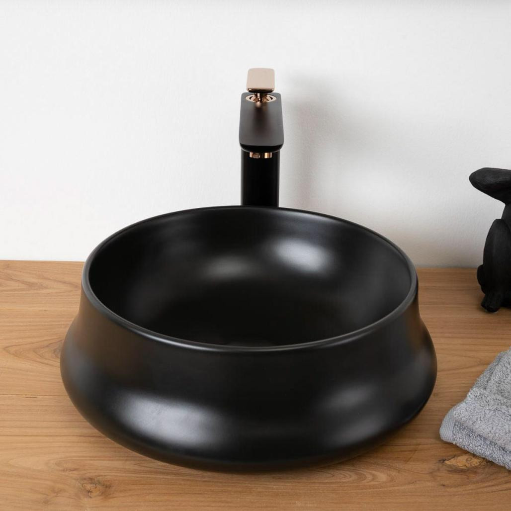 Lavabo de cerámica negra Axel 41cm Lavabo de cerámica negra Axel 41cm