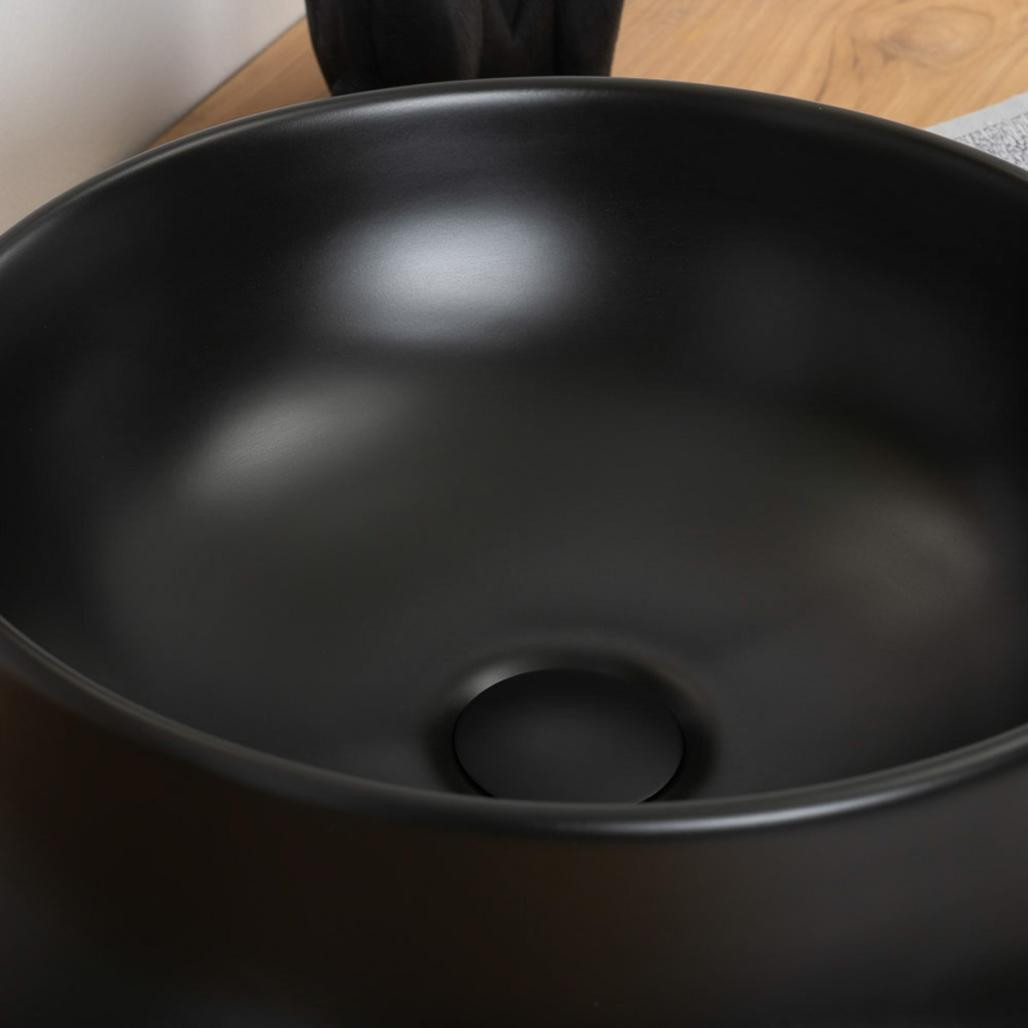 Lavabo de cerámica negra Axel 41cm Lavabo de cerámica negra Axel 41cm