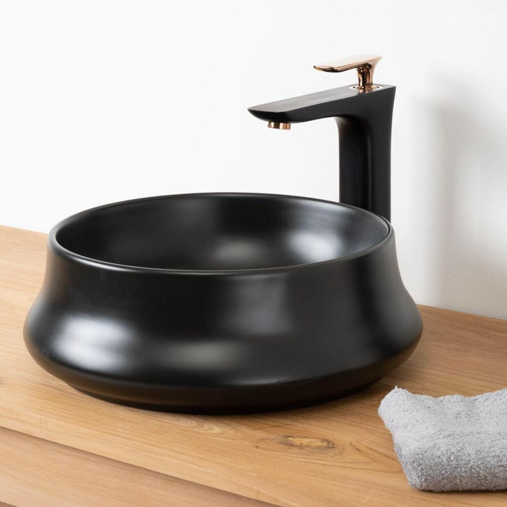 Lavabo de cerámica negra Axel 41cm Lavabo de cerámica negra Axel 41cm