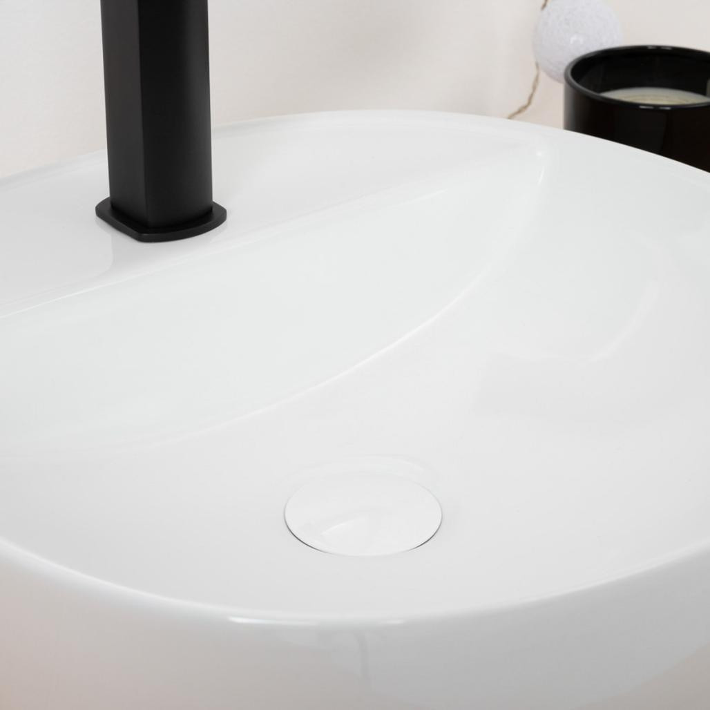 Lavabo sobre encimera de cerámica con repisa Bahia 41cm