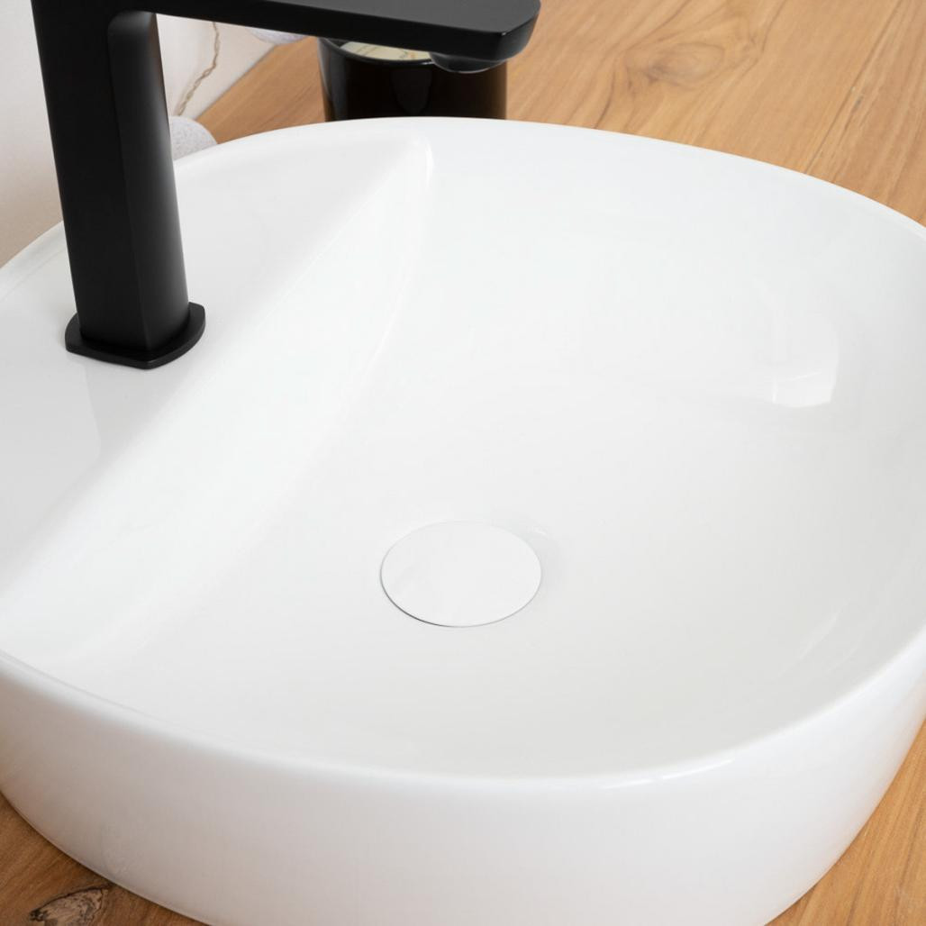 Lavabo sobre encimera de cerámica con repisa Bahia 41cm