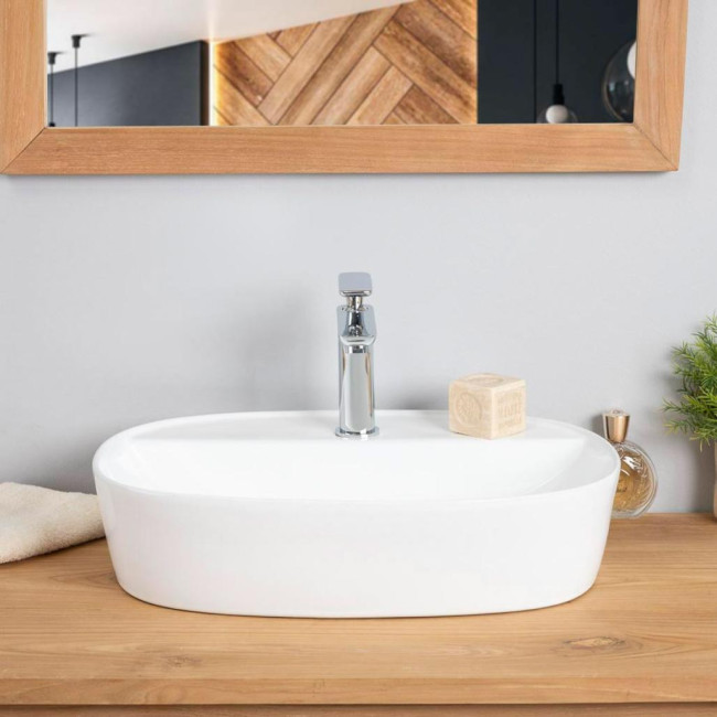 Lavabo sobre encimera con repisa Bahia 50cm