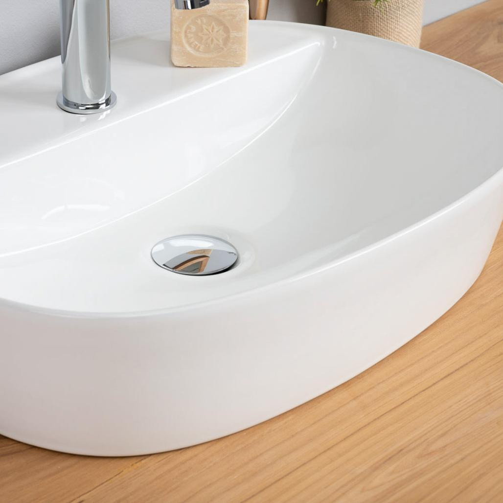 Lavabo sobre encimera con repisa Bahia 50cm