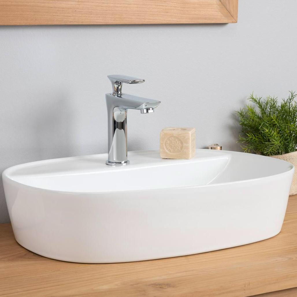 Lavabo sobre encimera con repisa Bahia 50cm