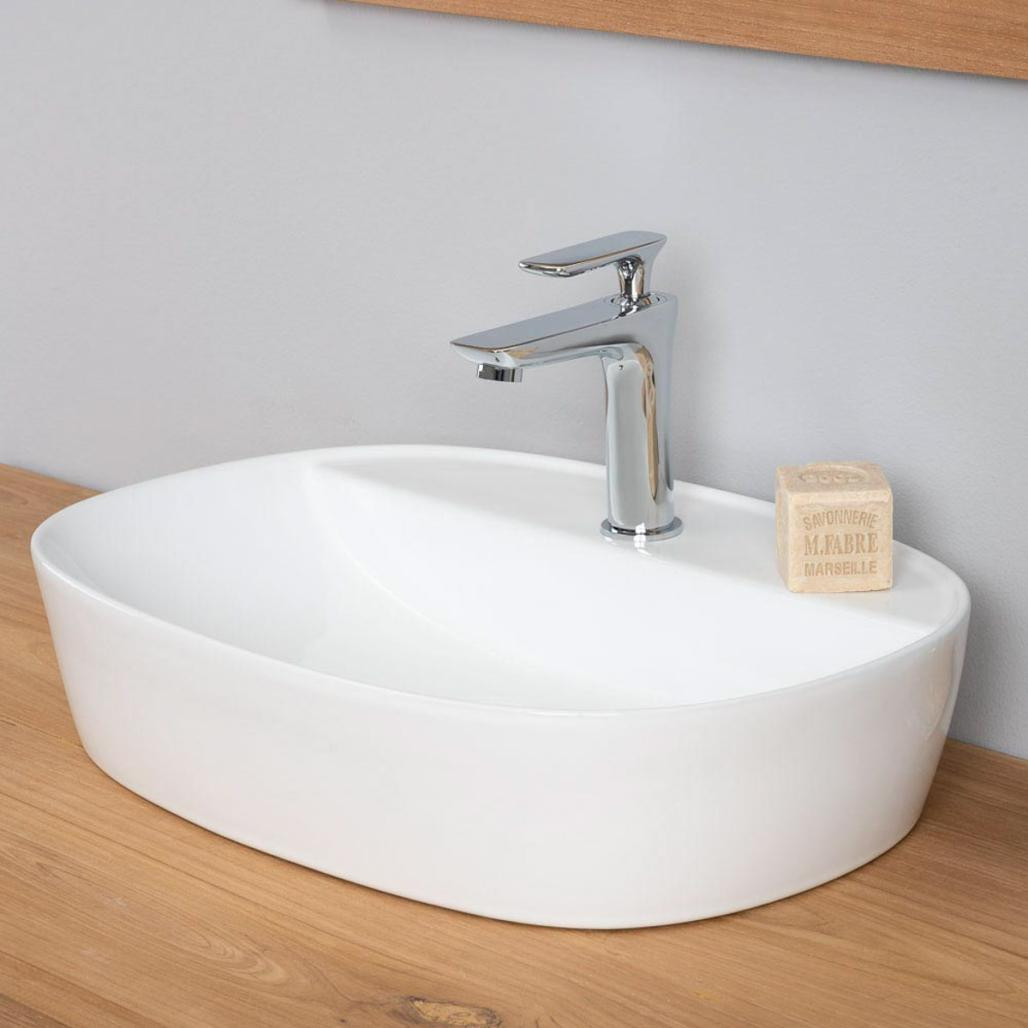 Lavabo sobre encimera con repisa Bahia 50cm