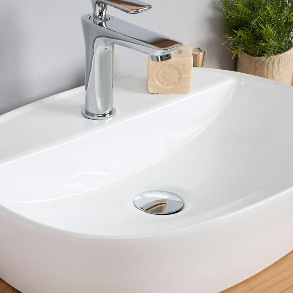 Lavabo sobre encimera con repisa Bahia 50cm