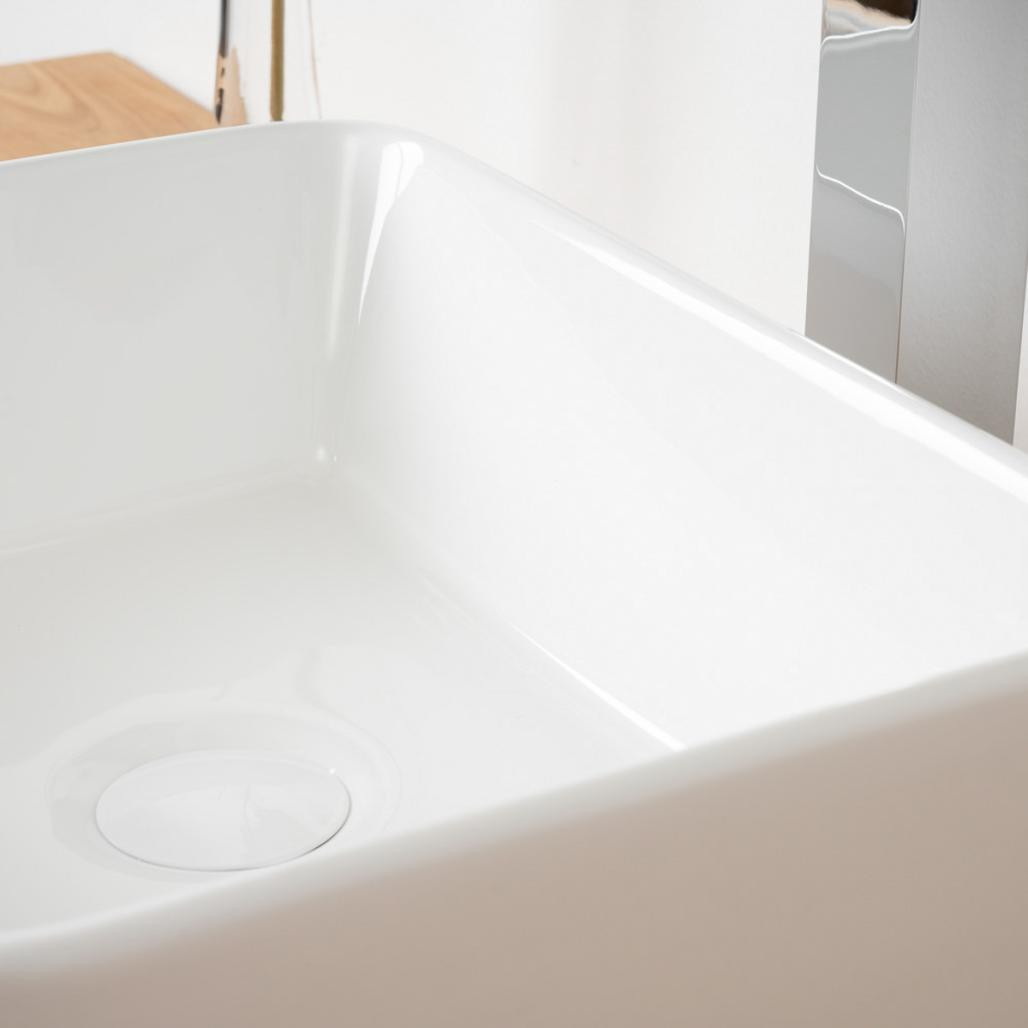 Lavabo rectangular sobre encimera de cerámica Gordon 40cm Lavabo rectangular sobre encimera de cerámica Gordon 40cm