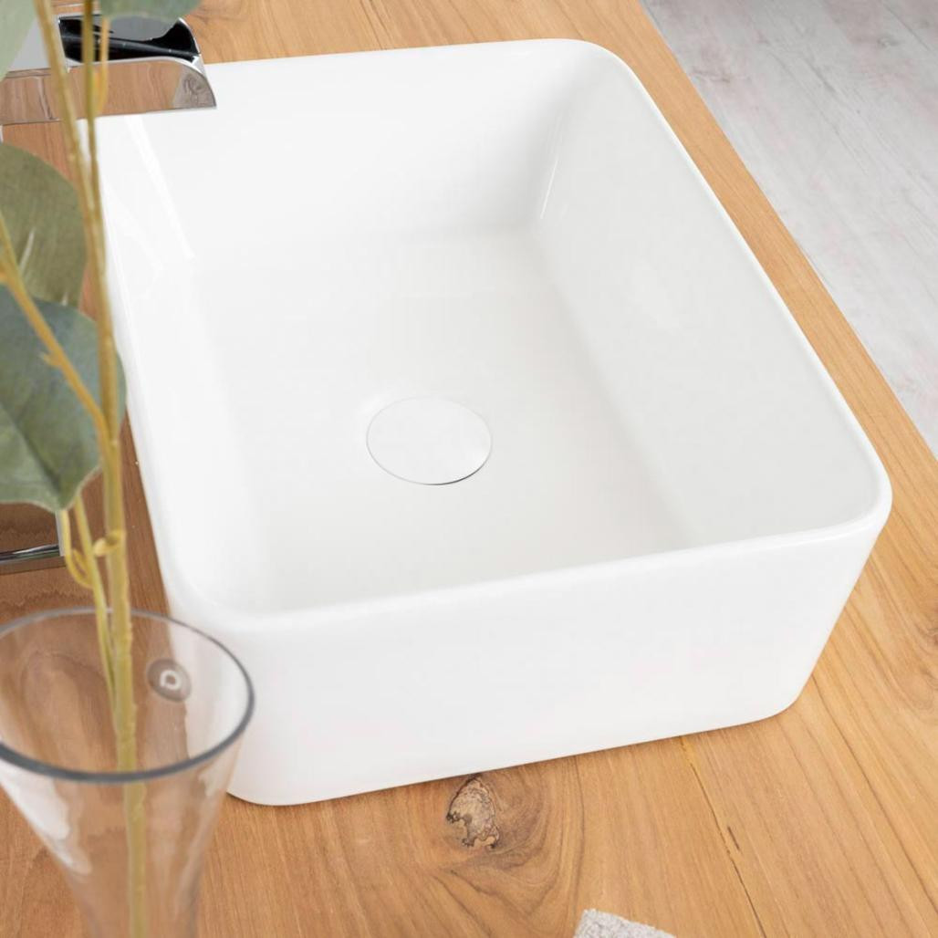 Lavabo rectangular sobre encimera de cerámica Gordon 40cm Lavabo rectangular sobre encimera de cerámica Gordon 40cm