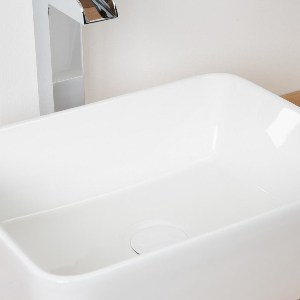 Lavabo rectangular sobre encimera de cerámica Gordon 40cm Lavabo rectangular sobre encimera de cerámica Gordon 40cm