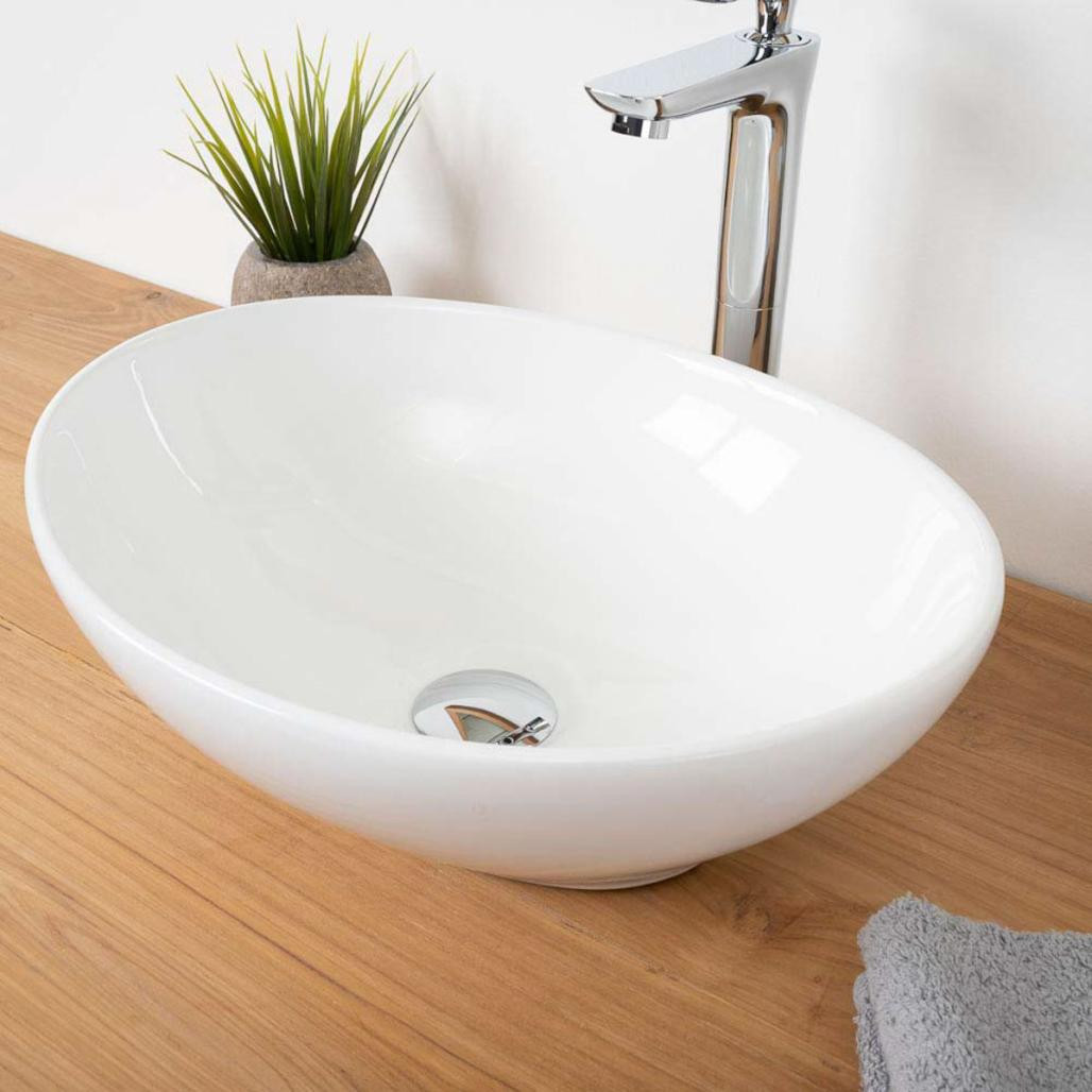 Lavabo oval de cerámica Hugo