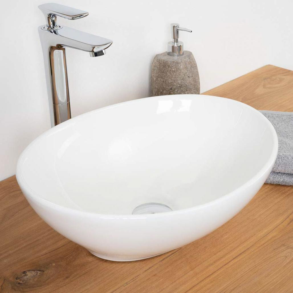 Lavabo oval de cerámica Hugo