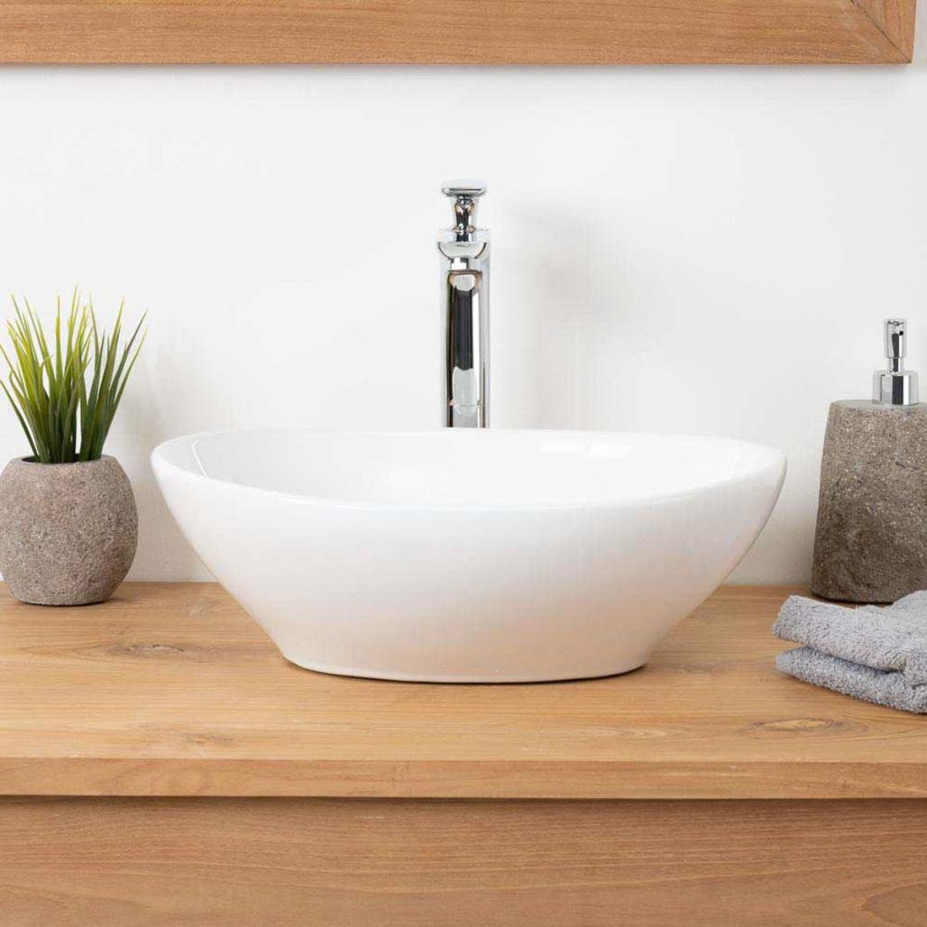 Lavabo oval de cerámica Hugo