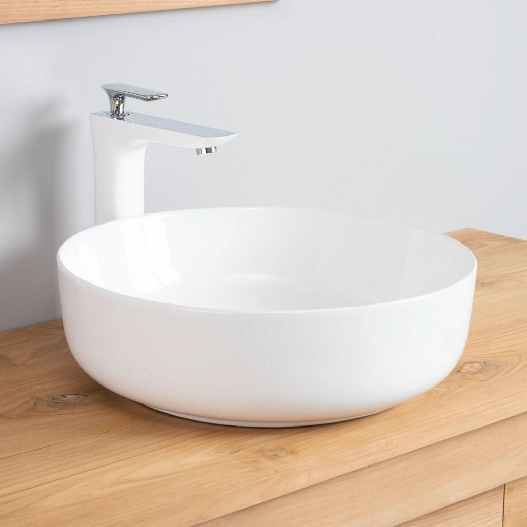 Lavabo de cerámica redondo Ipso 45cm