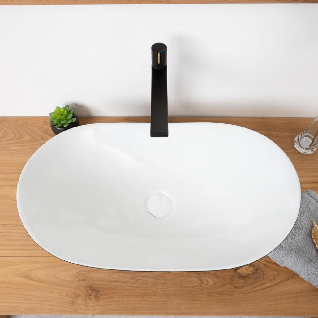 Lavabo de cerámica blanco y negro Jaxon 60cm Lavabo de cerámica blanco y negro Jaxon 60cm