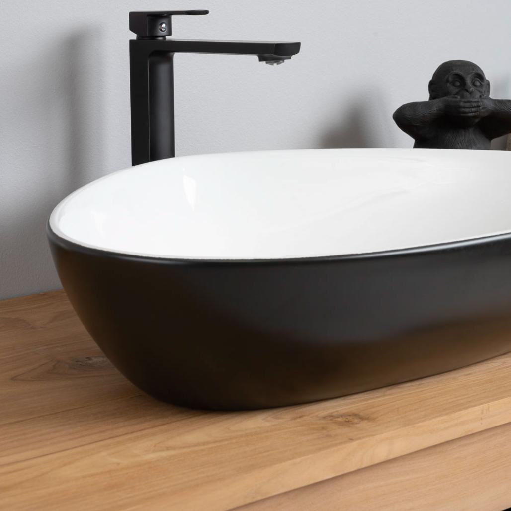 Lavabo de cerámica blanco y negro Jaxon 67cm Lavabo de cerámica blanco y negro Jaxon 67cm