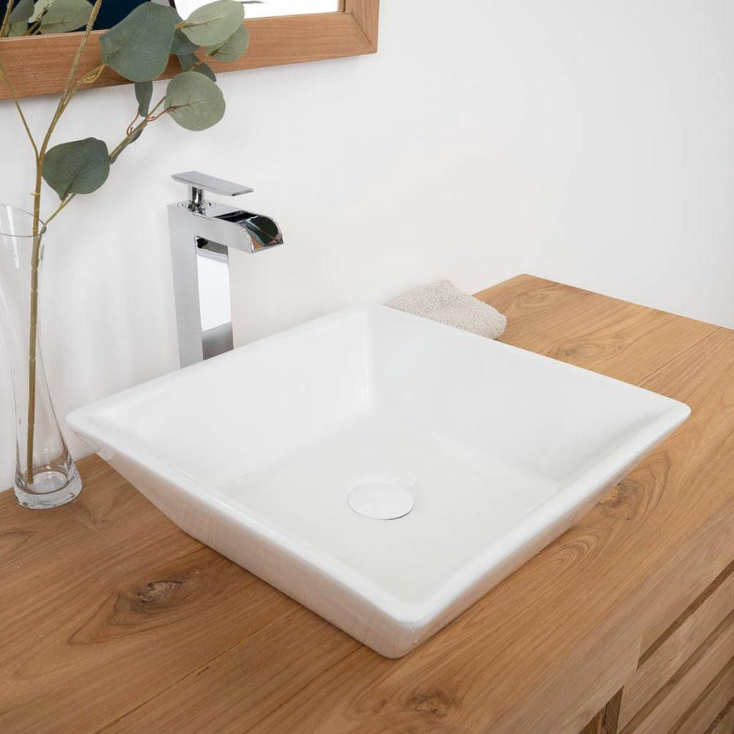 Lavabo cuadrado de cerámica Nash 41cm Lavabo cuadrado de cerámica Nash 41cm