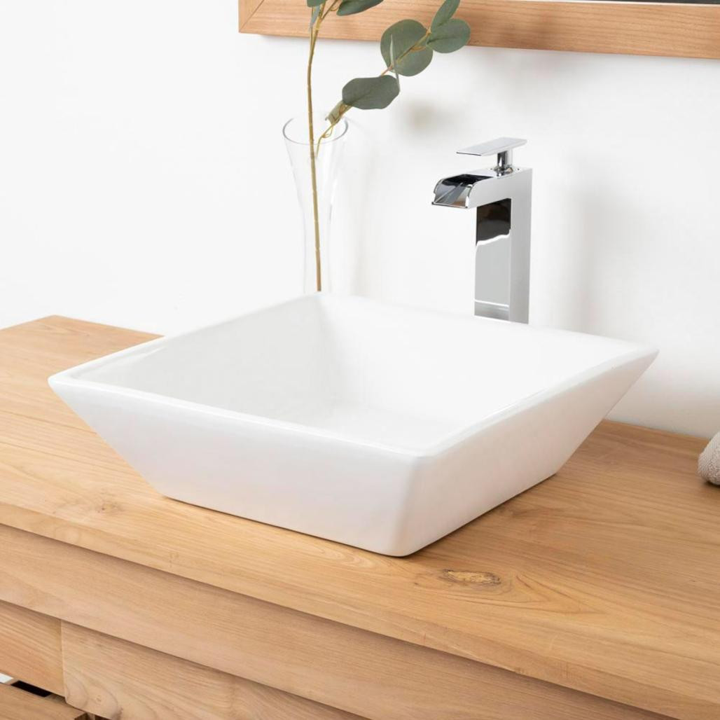 Lavabo cuadrado de cerámica Nash 41cm Lavabo cuadrado de cerámica Nash 41cm