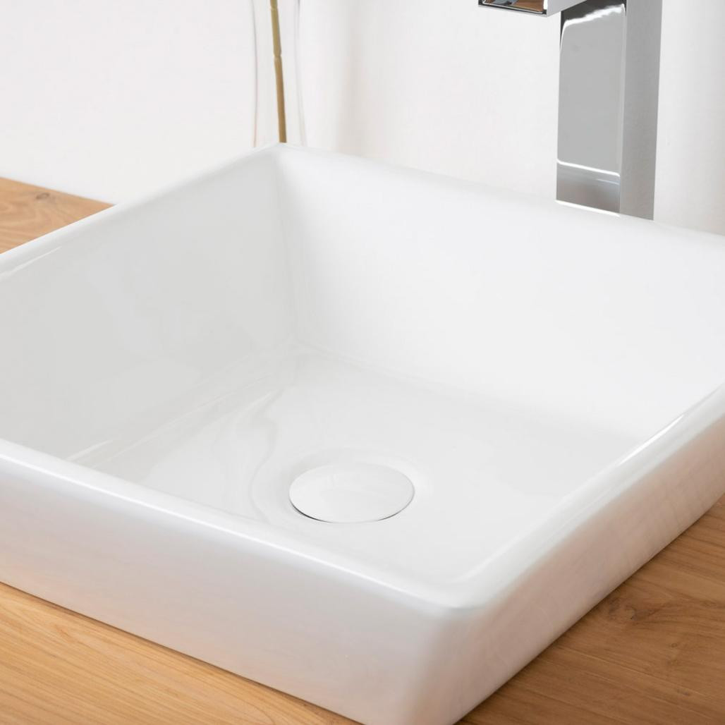 Lavabo cuadrado de cerámica Nash 41cm Lavabo cuadrado de cerámica Nash 41cm