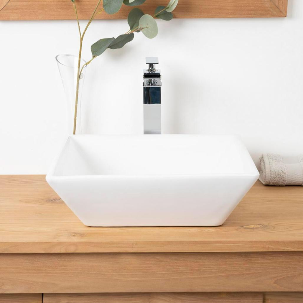 Lavabo cuadrado de cerámica Nash 41cm Lavabo cuadrado de cerámica Nash 41cm