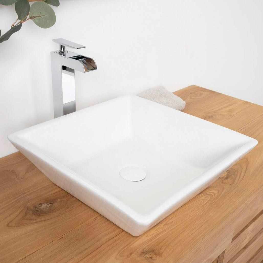 Lavabo cuadrado de cerámica Nash 41cm Lavabo cuadrado de cerámica Nash 41cm