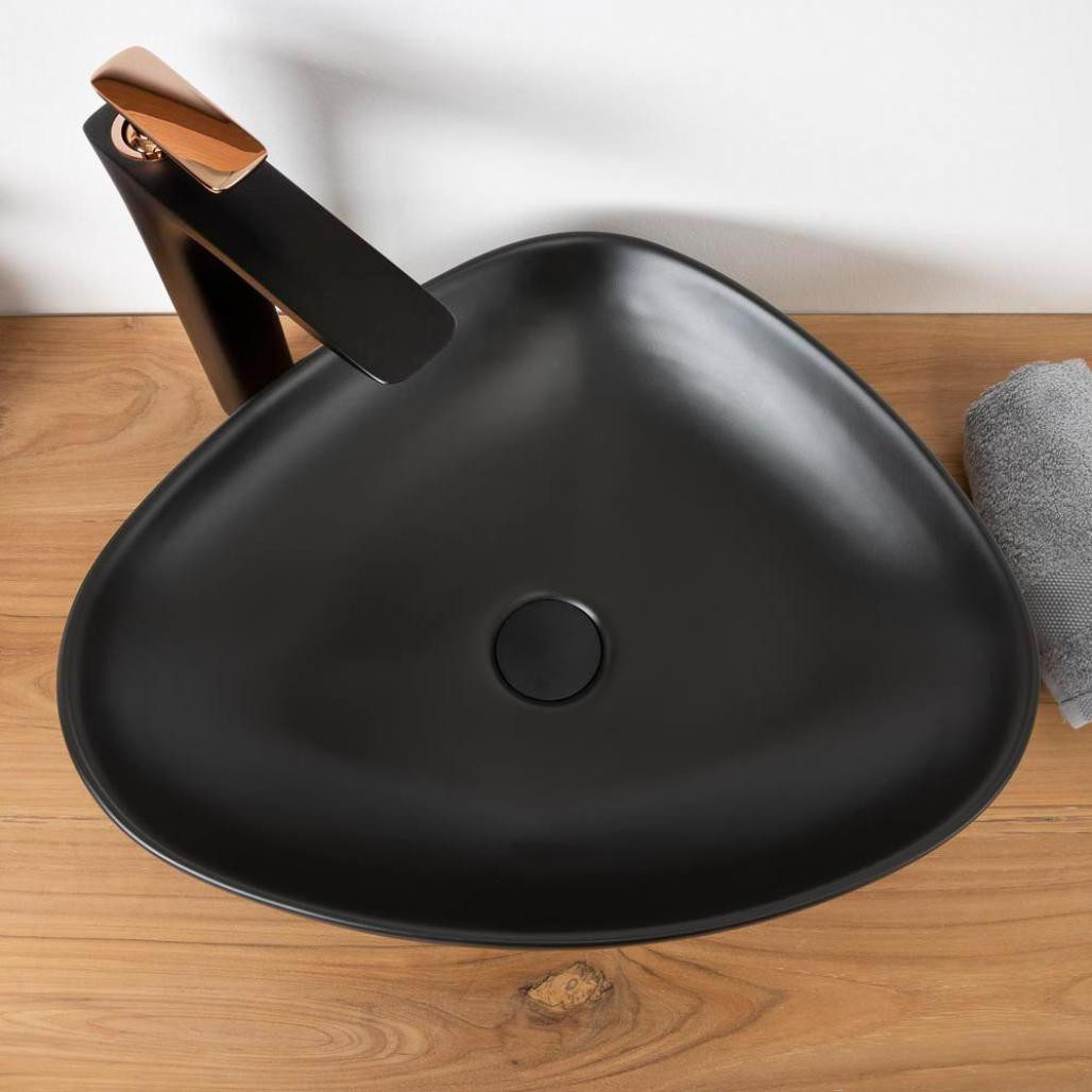 Lavabo de cerámica negra Tanga 50cm.