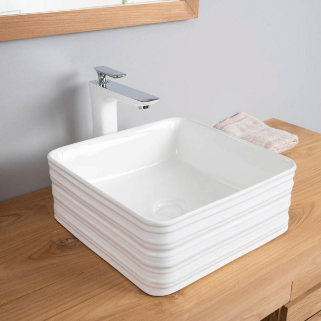 Lavabo de cerámica cuadrado Trooper 39cm