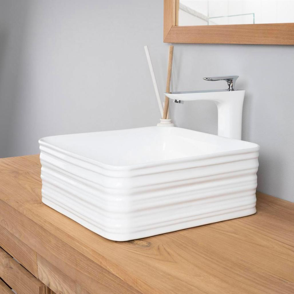 Lavabo de cerámica cuadrado Trooper 39cm