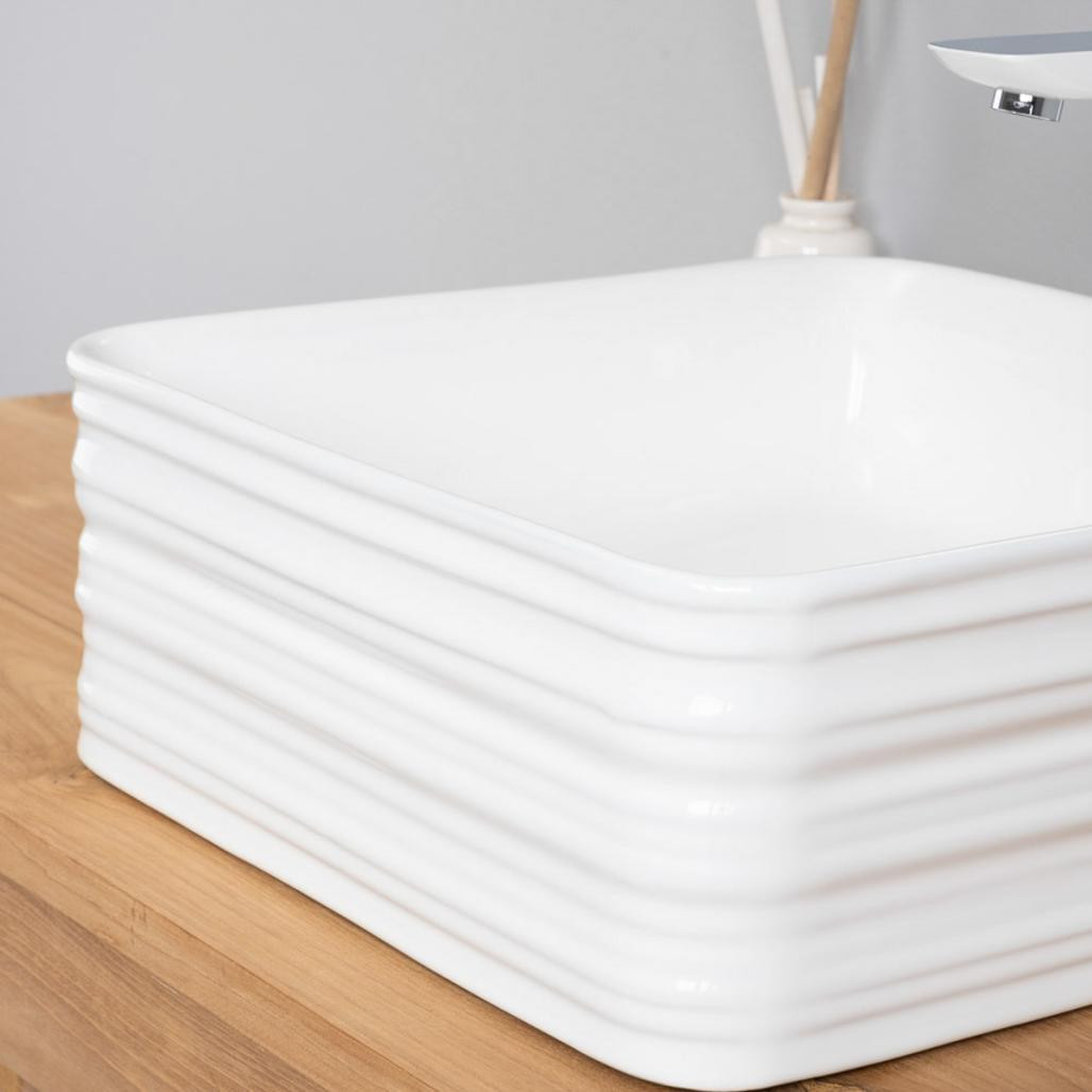 Lavabo de cerámica cuadrado Trooper 39cm