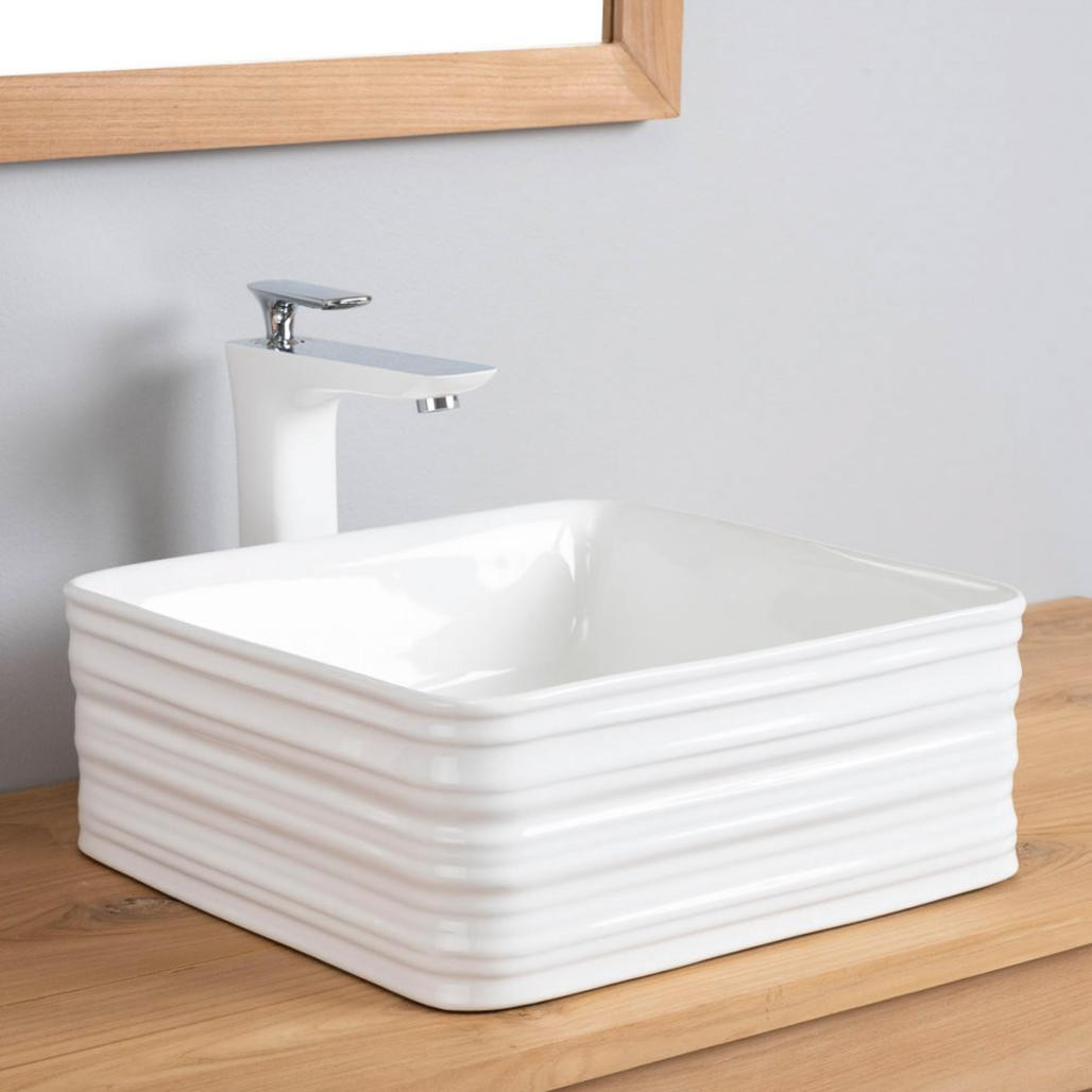 Lavabo de cerámica cuadrado Trooper 39cm