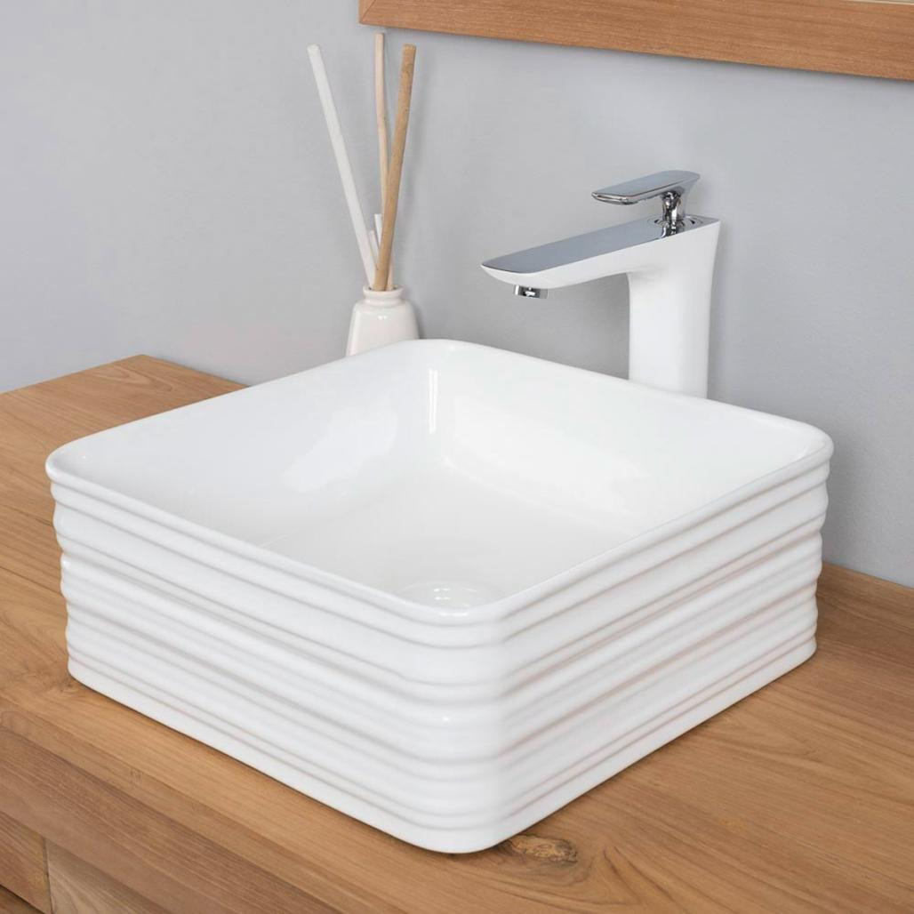 Lavabo de cerámica cuadrado Trooper 39cm