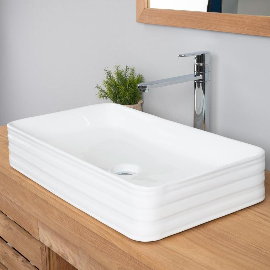 El lavabo de cerámica rectangular Trooper 67cm El lavabo de cerámica rectangular Trooper 67cm