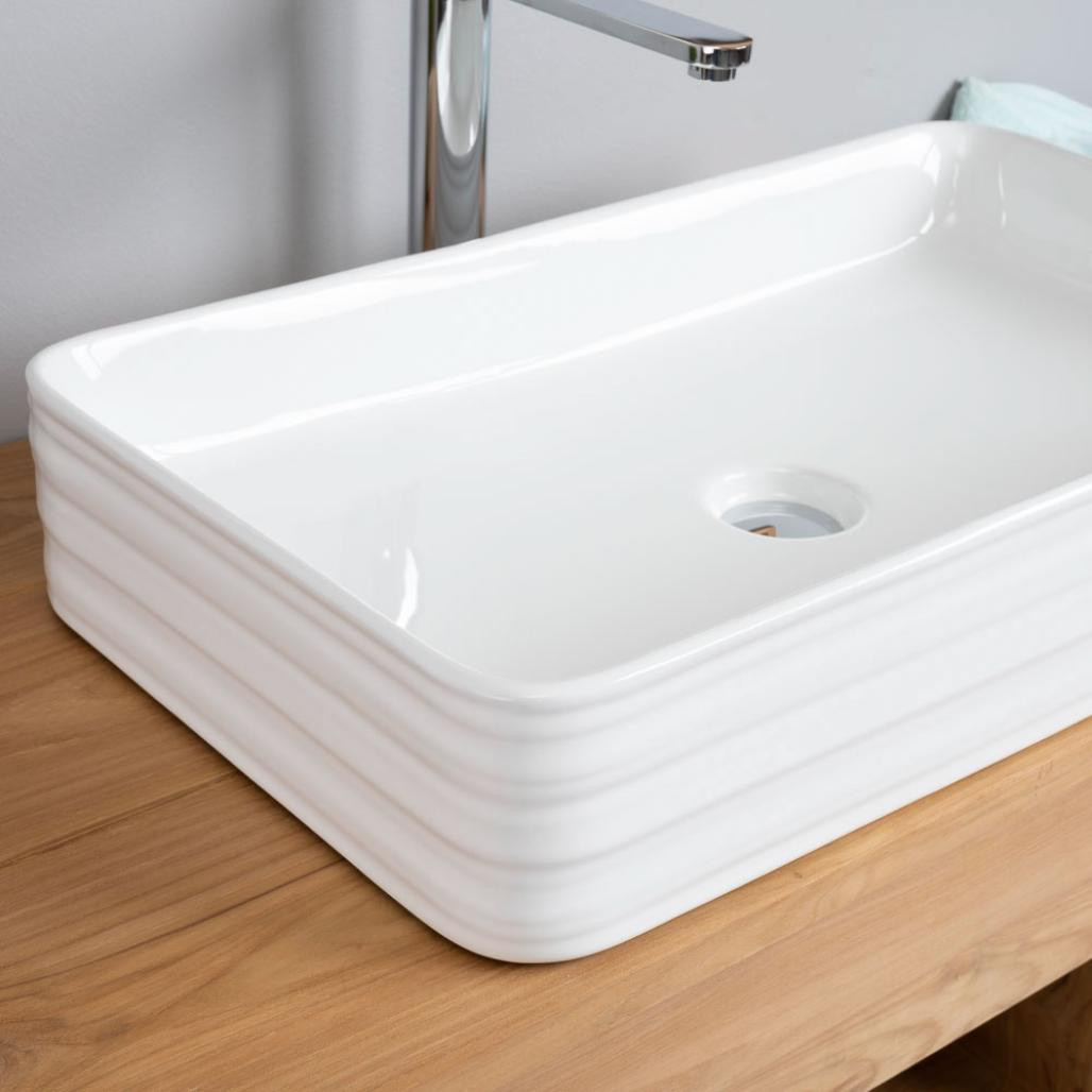 El lavabo de cerámica rectangular Trooper 67cm El lavabo de cerámica rectangular Trooper 67cm
