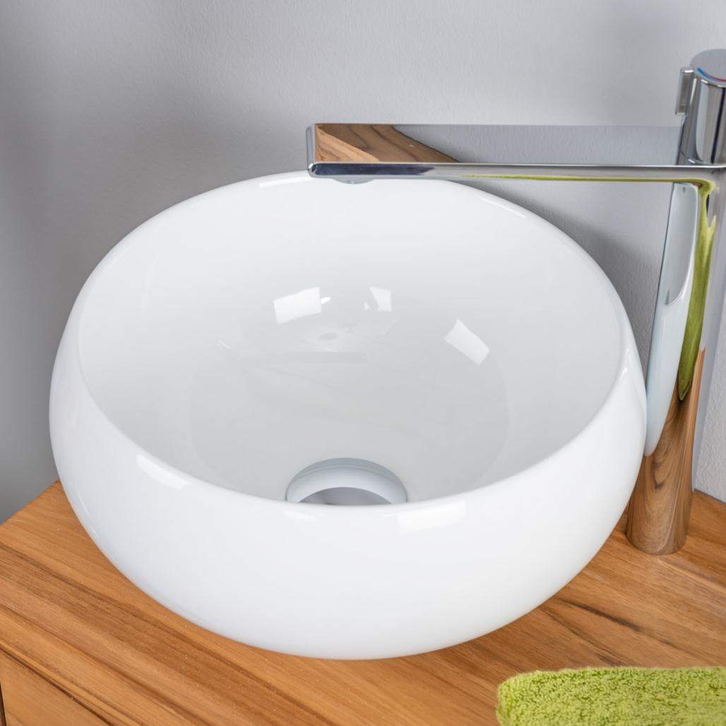 Pequeño lavabo de cerámica redondo Opium 31cm Pequeño lavabo de cerámica redondo Opium 31cm