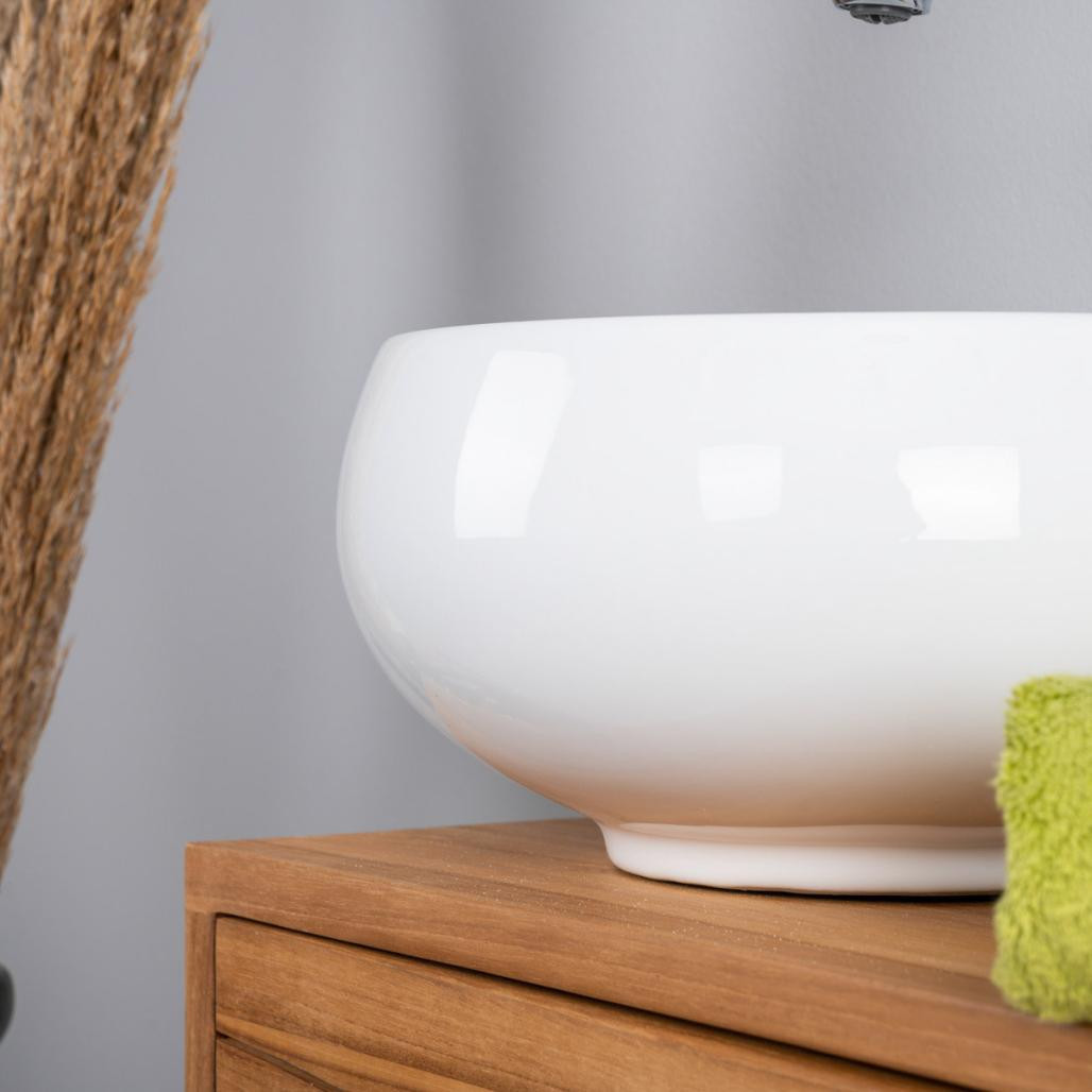 Pequeño lavabo de cerámica redondo Opium 31cm Pequeño lavabo de cerámica redondo Opium 31cm