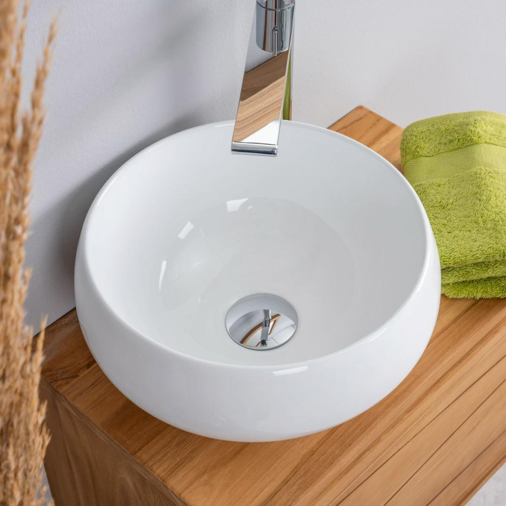 Pequeño lavabo de cerámica redondo Opium 31cm Pequeño lavabo de cerámica redondo Opium 31cm