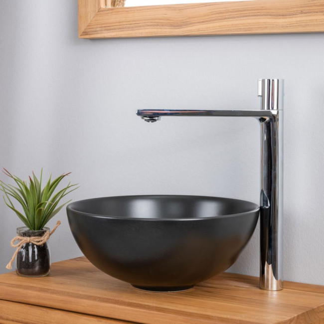 Pequeño lavabo negro de cerámica Luna 28cm