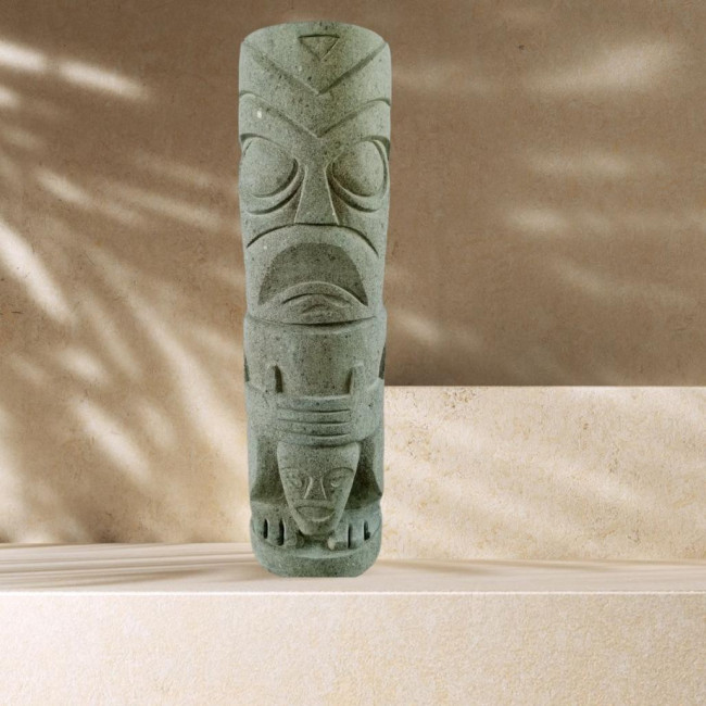 Tótem oceanàa tiki jardàn con piedra volcànica 1,50 m