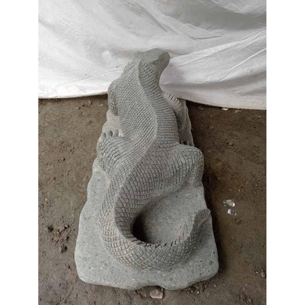 Estatua de piedra volcànica del dragón de komodo 100 cm