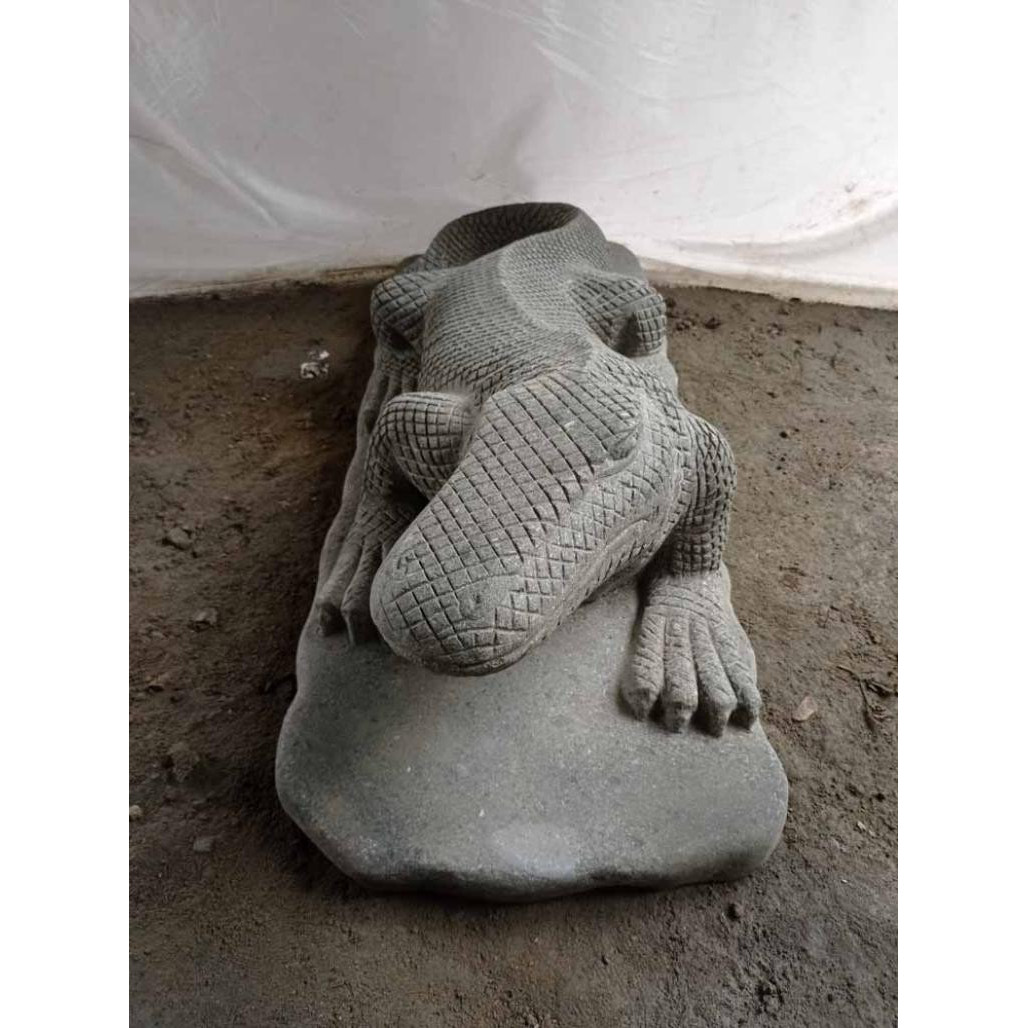 Estatua de piedra volcànica del dragón de komodo 100 cm