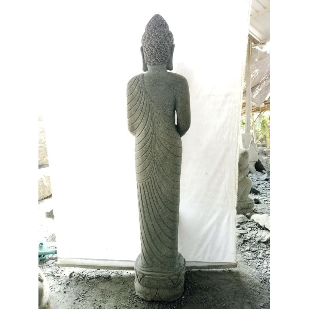 Estatua de jardàn buda de pie ofrenda de piedra 2m Estatua de jardàn buda de pie ofrenda de piedra 2m