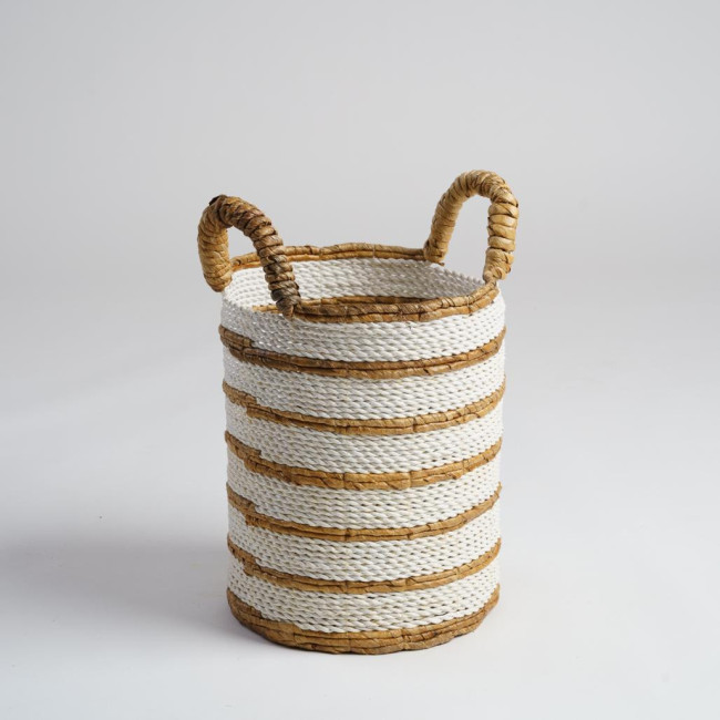 Cesta de fibra vegetal crudo y marrón S Sethi