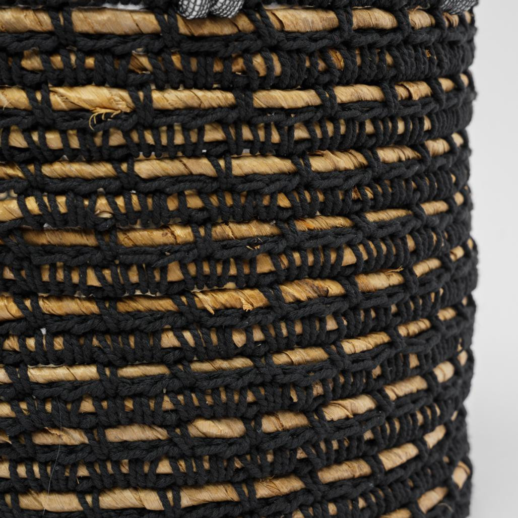 Cesta de fibra vegetal negra y beige M Anaya Cesta de fibra vegetal negra y beige M Anaya