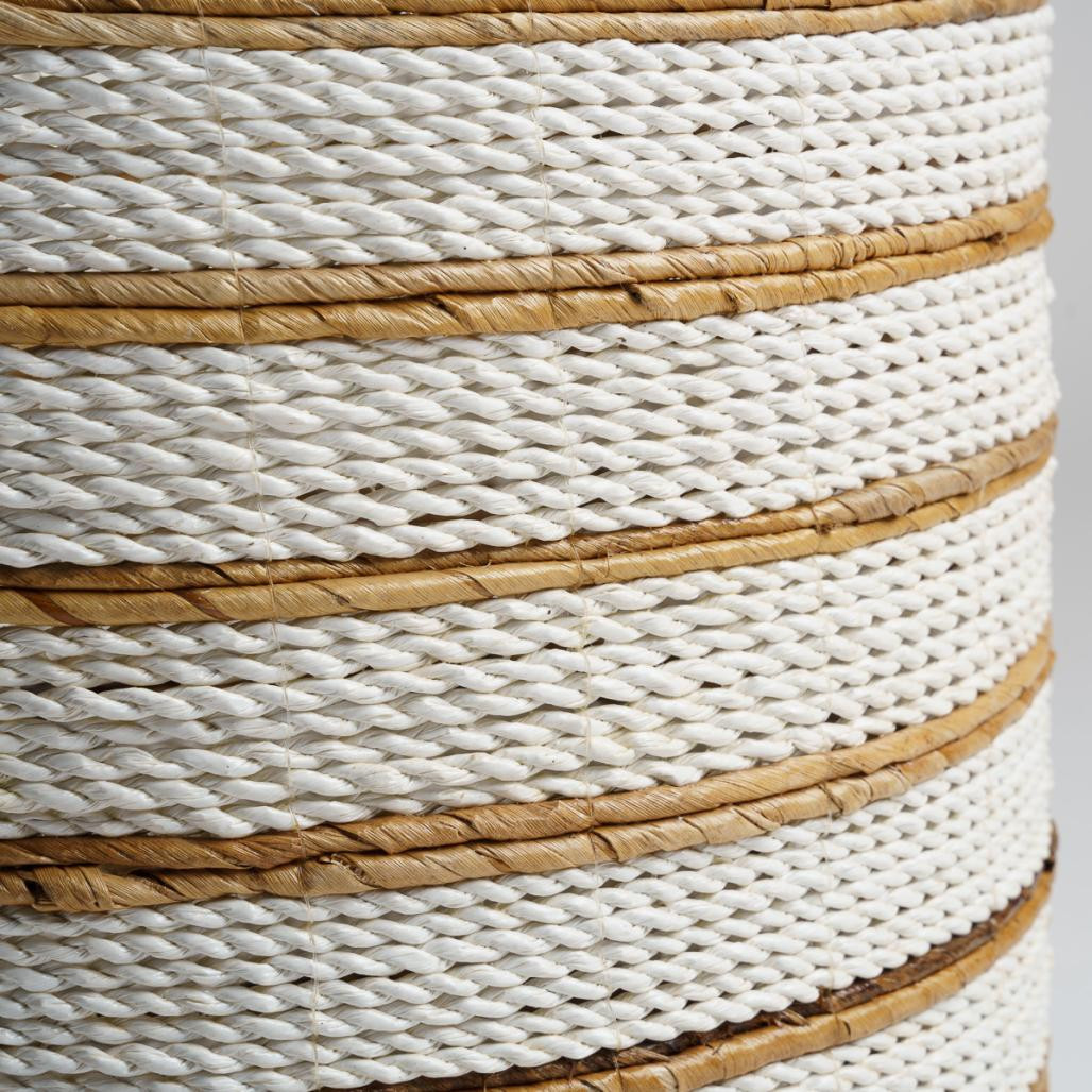 Cesta de mimbre grande de fibra vegetal crudo y marrón XL Sethi