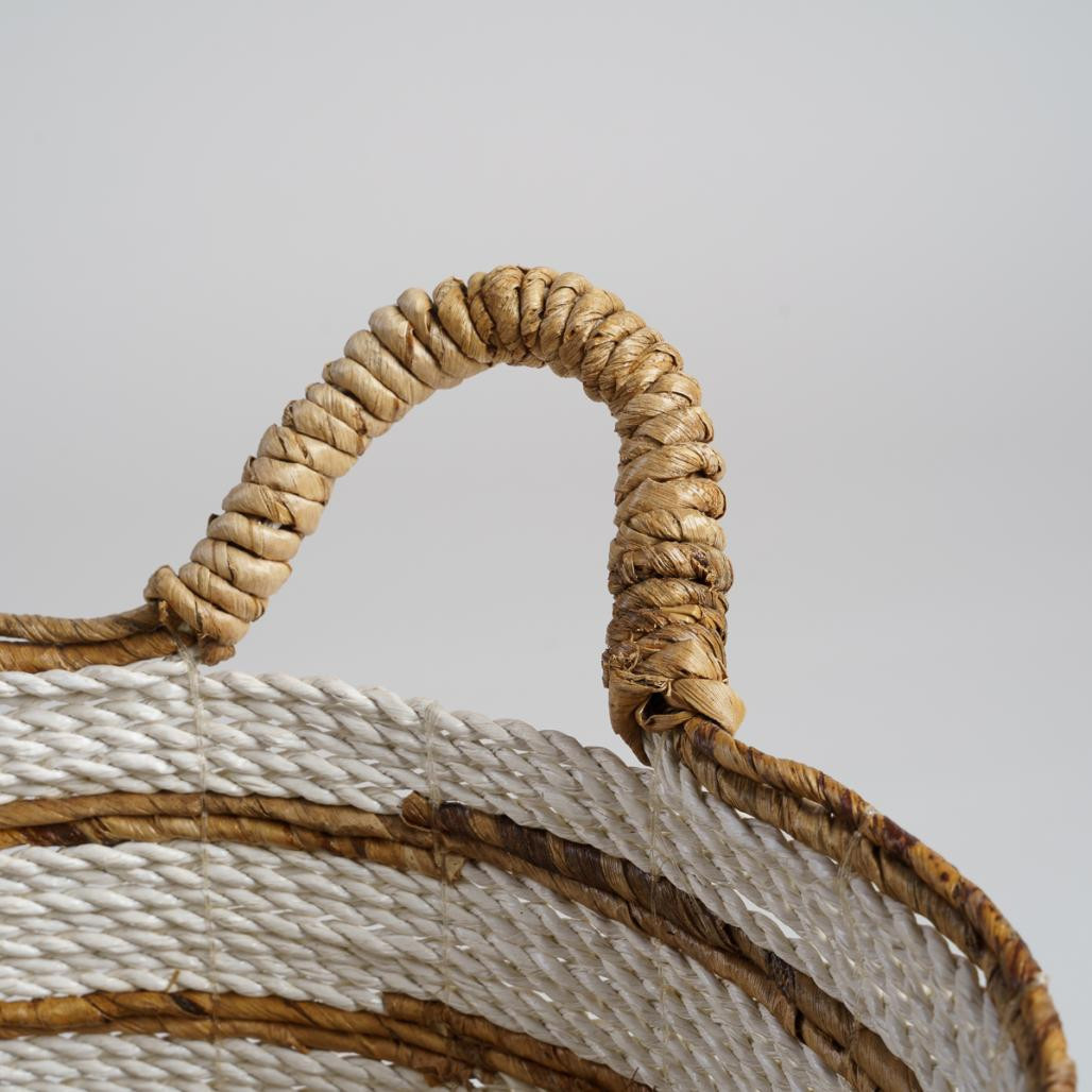 Cesta de mimbre grande de fibra vegetal crudo y marrón XL Sethi